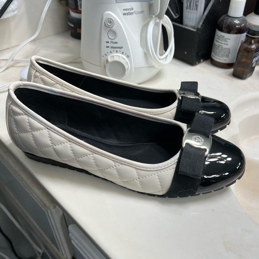Anne Klein Flex Quilted Cap Toe Bow Ballet Flats Gianna Women’s Shoes Size 7